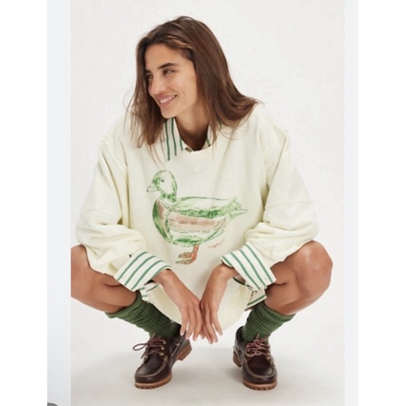 We The Free Tops - we the free People camden sweatshirt Farm Friends Mallard Duck Size Medium Big